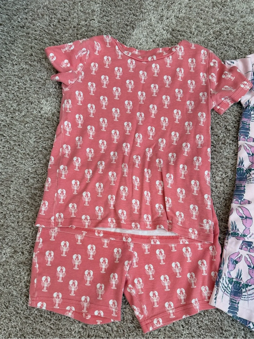 Vineyard Vines Kids Pink & Coral Lobster Pajama Sets